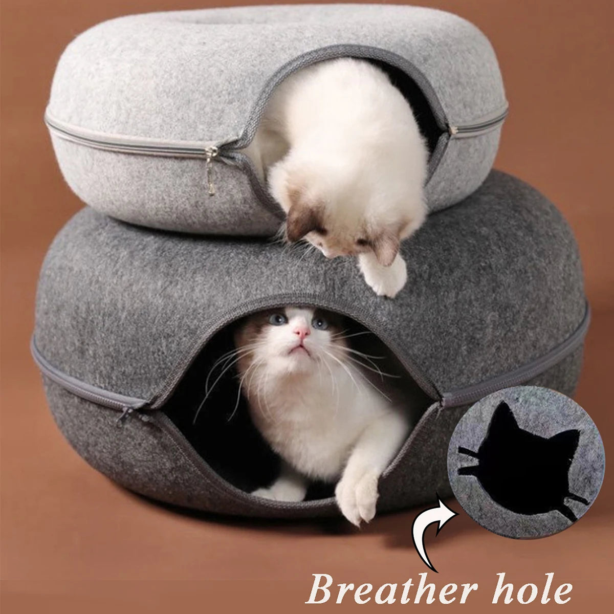 LANGXINGCS Donut Cat Bed Tunnel Toy Cats