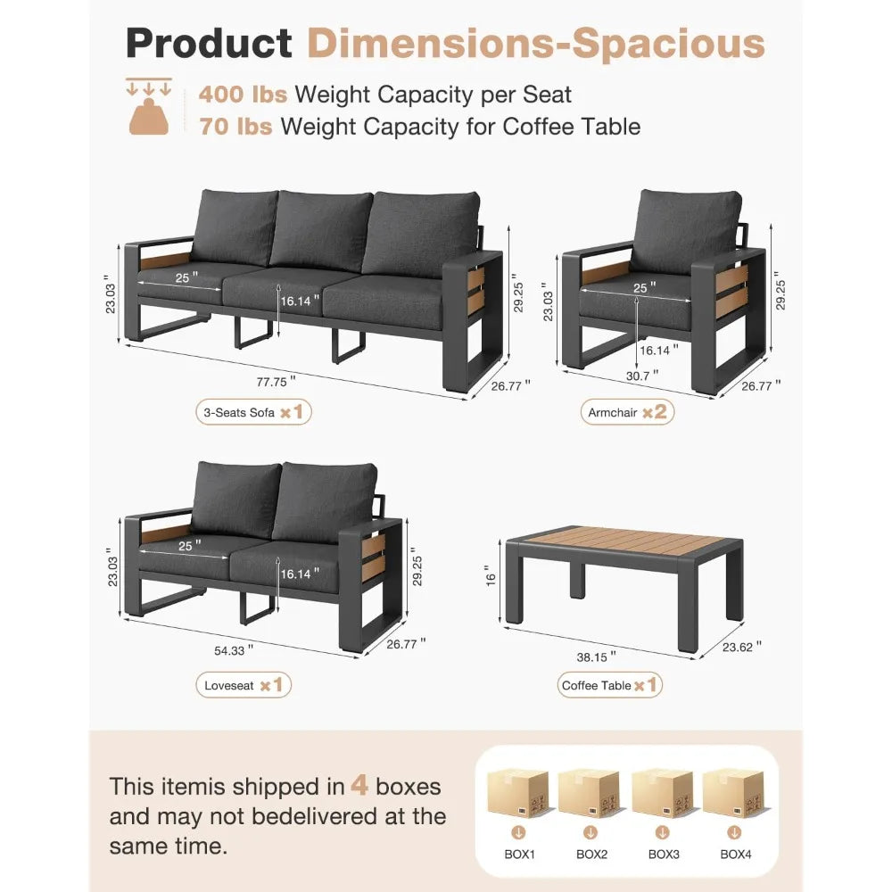 XIAOLANG Aluminum Outdoor Patio Furniture Set With Cushions