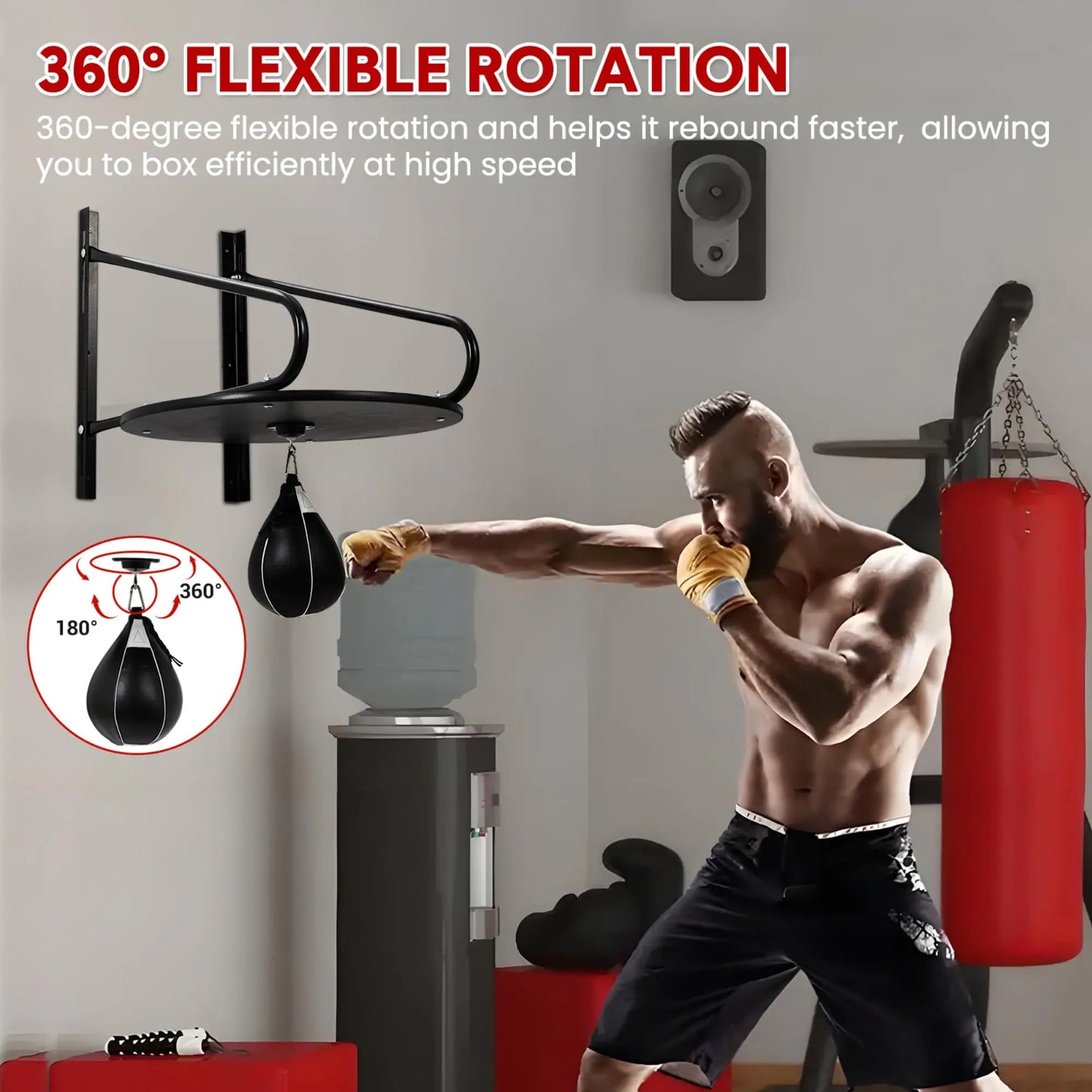 HiMISS Adjustable Speed Bag Platform With 360 Swivel Wall Mount