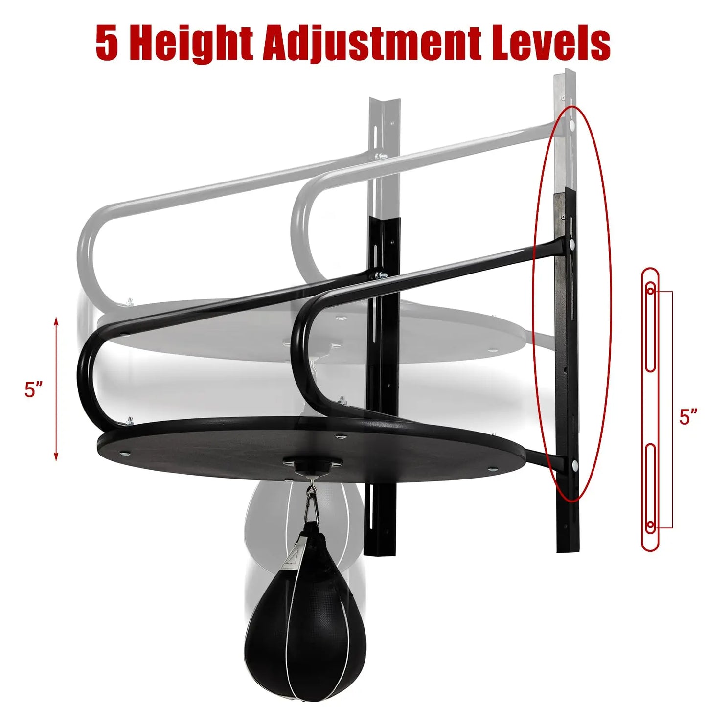 HiMISS Adjustable Speed Bag Platform With 360 Swivel Wall Mount