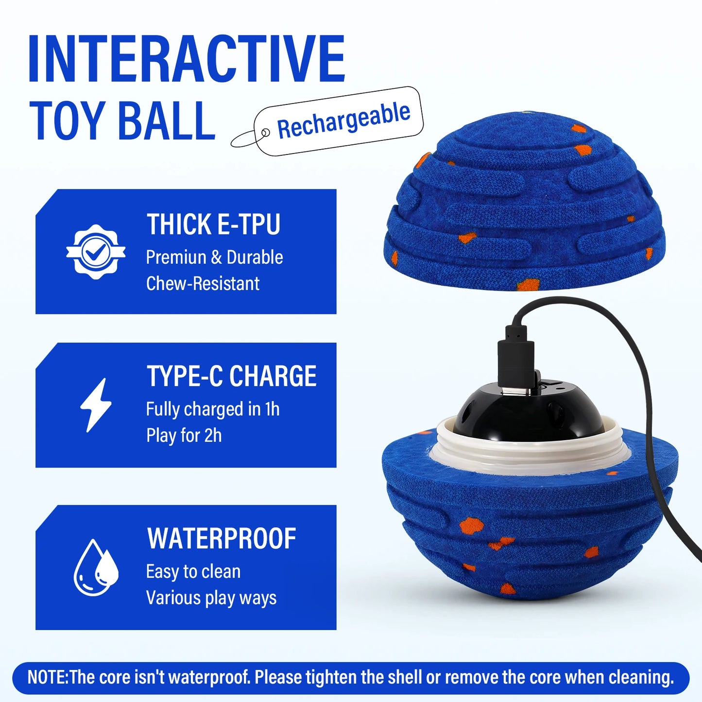 Indestructible Smart Interactive Dog Toy Ball For Aggressive Chewers