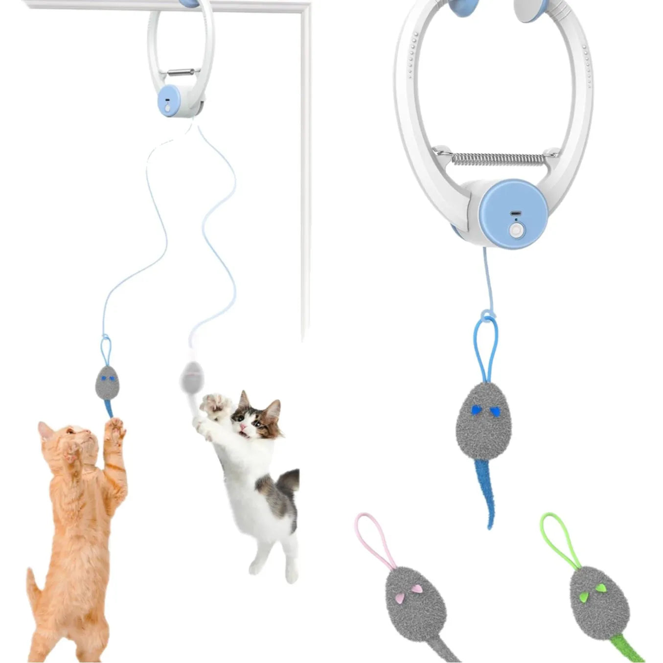 Electric Automatic Interactive Cat Toy USB Rechargeable Fluttering Feather Wand
