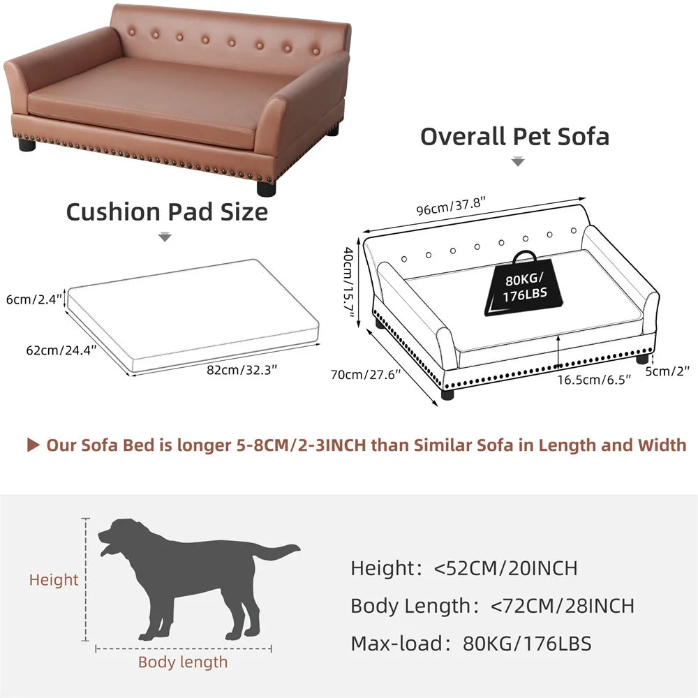 BORWART CN Heavy Duty Pet Sofa Bed Removable Cover Cushioned