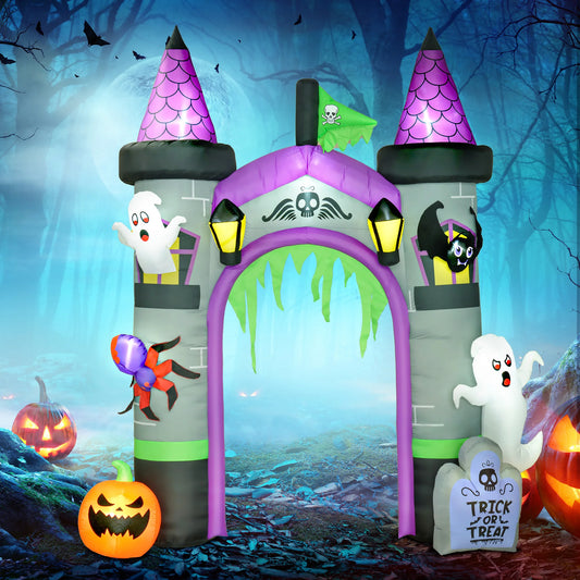 Outsunny Halloween Inflatable Archway With LED Outdoor Yard Display