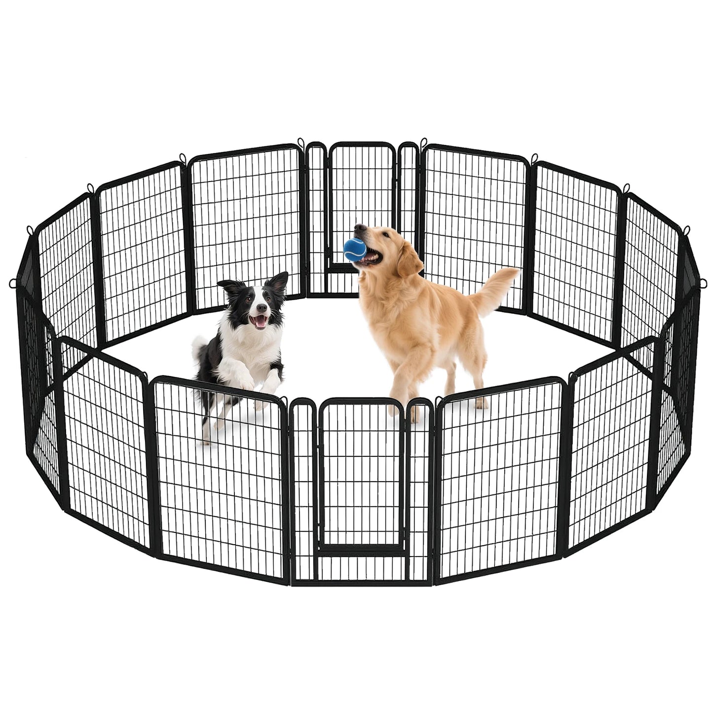 Foldable Metal Dog Playpen With Door For Indoor Outdoor Use
