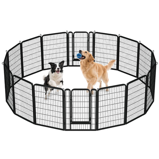 Foldable Metal Dog Playpen With Door For Indoor Outdoor Use