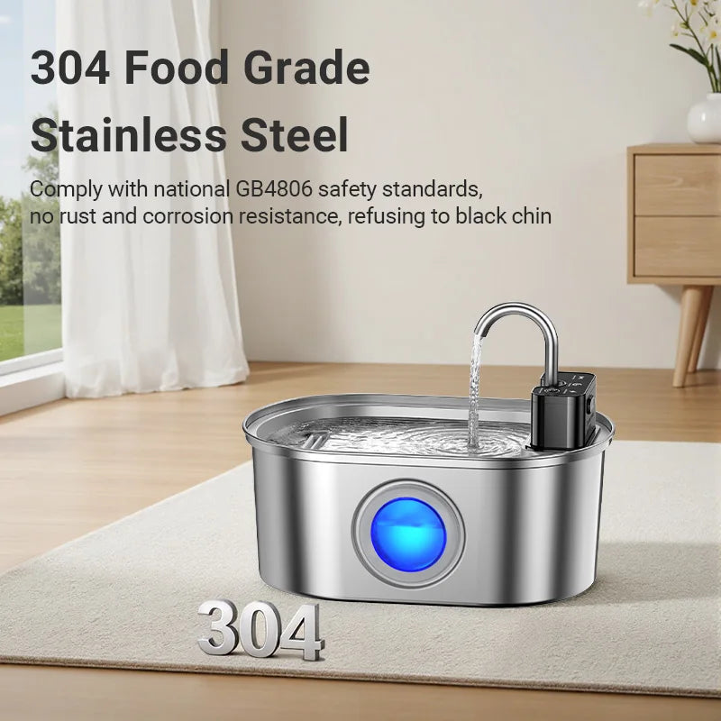 ROJECO Stainless Steel Cat And Dog Water Fountain With Sensor