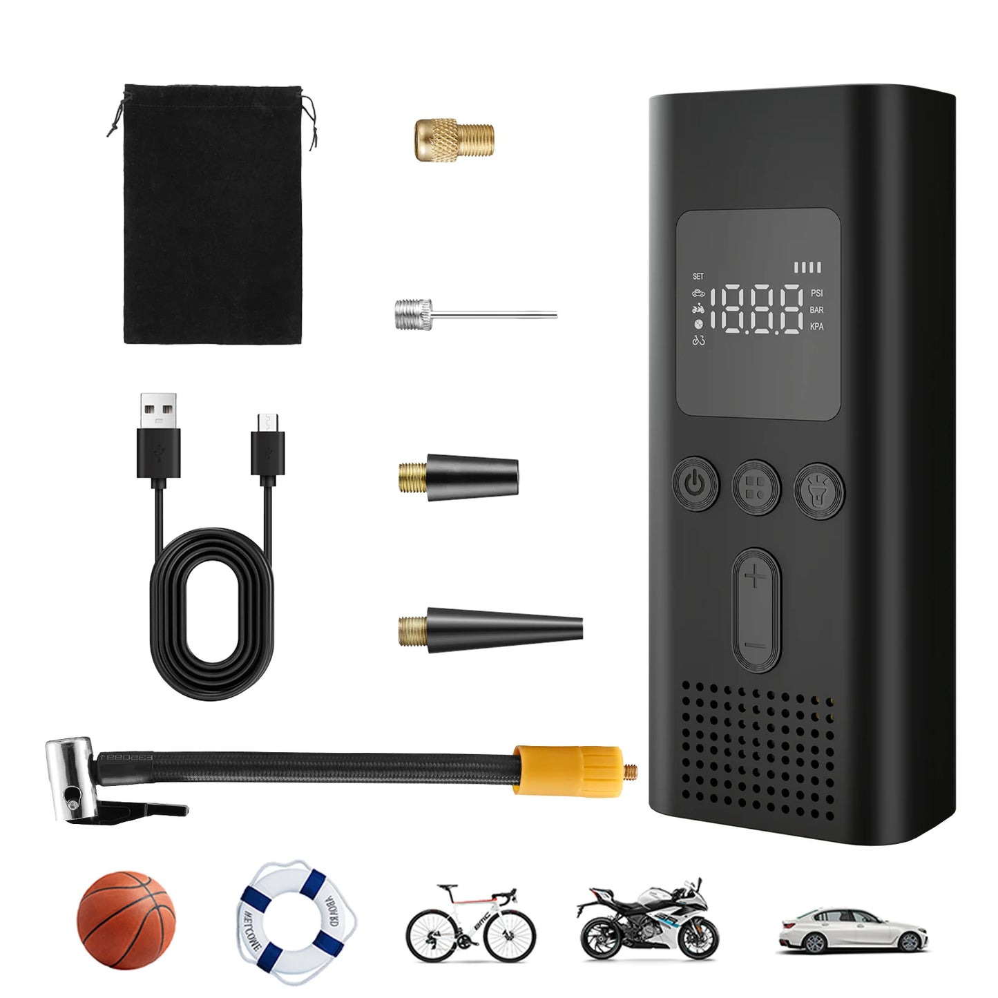 CHPOWKIT Portable Car Tire Inflator Cordless Air Pump 150 PSI