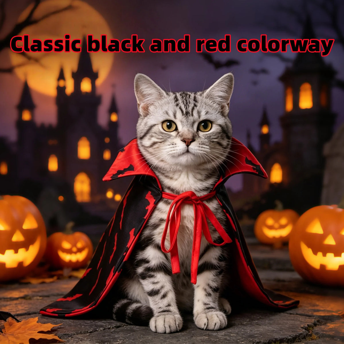 Halloween Reversible Vampire Cape Costume For Cats And Dogs
