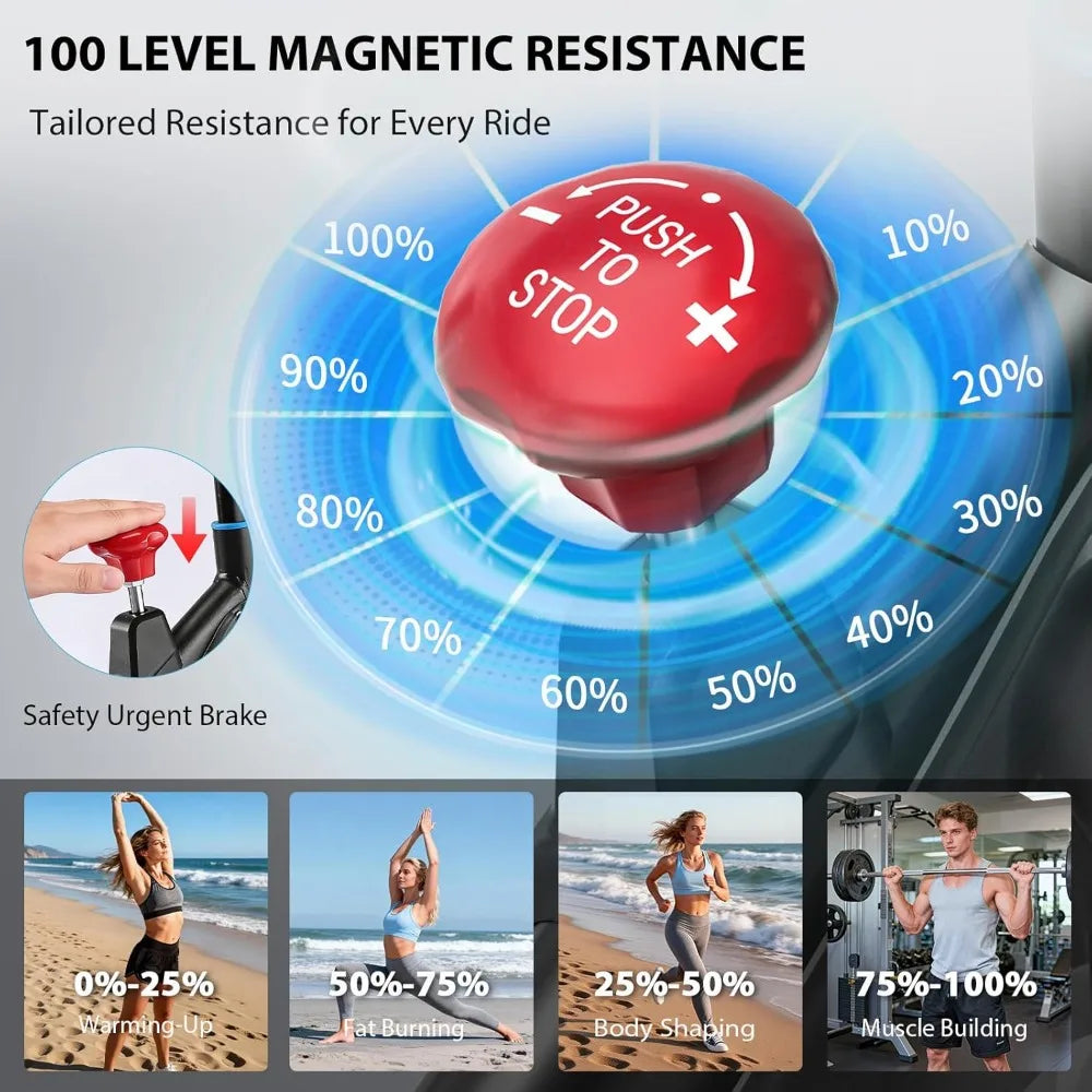 Magnetic Stationary Exercise Bike With App Sync And Adjustable Seat