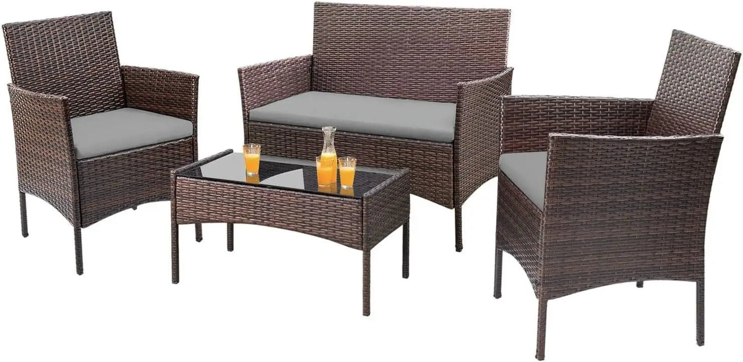 Outdoor Patio Furniture Sets Rattan Chair Wicker Set for Garden