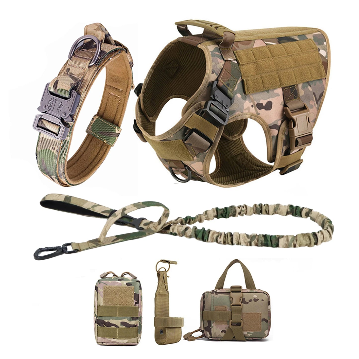 PETRAVEL Tactical Dog Harness With Molle Pouches For Training