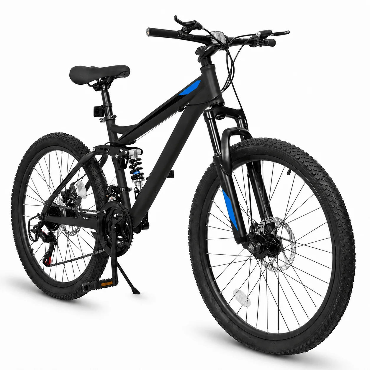 Full Suspension Mountain Bike With 21-Speed Disc Brakes
