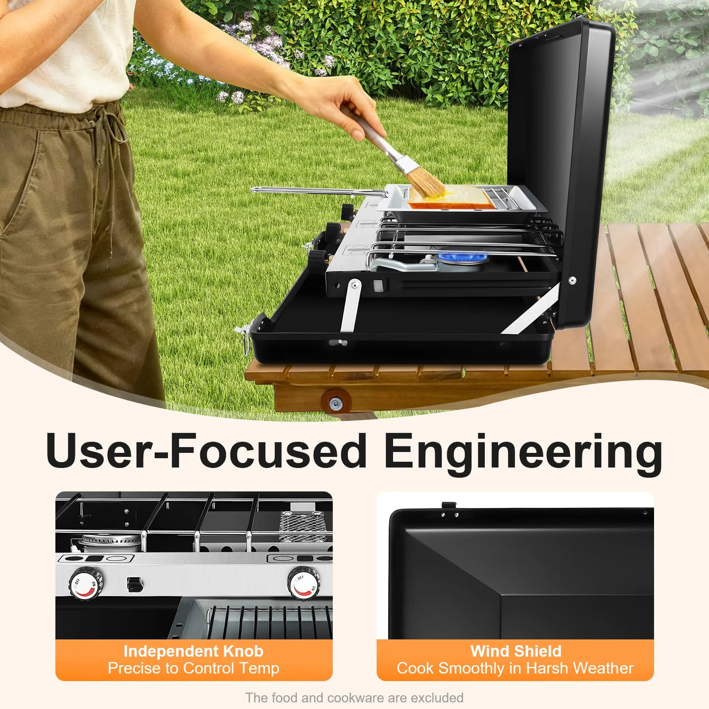 Portable 3-Burner Camping Gas Stove For Outdoor Cooking