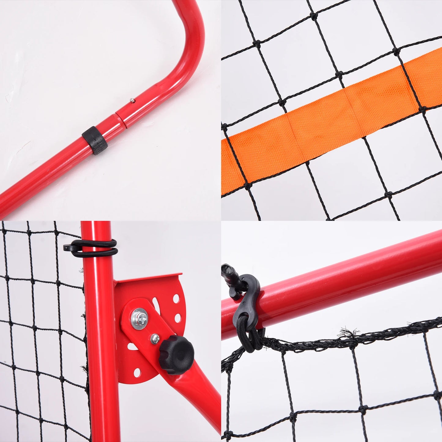 Volleyball Rebounder Net Practice Heavy Duty Steel Frame Adjustable Angles