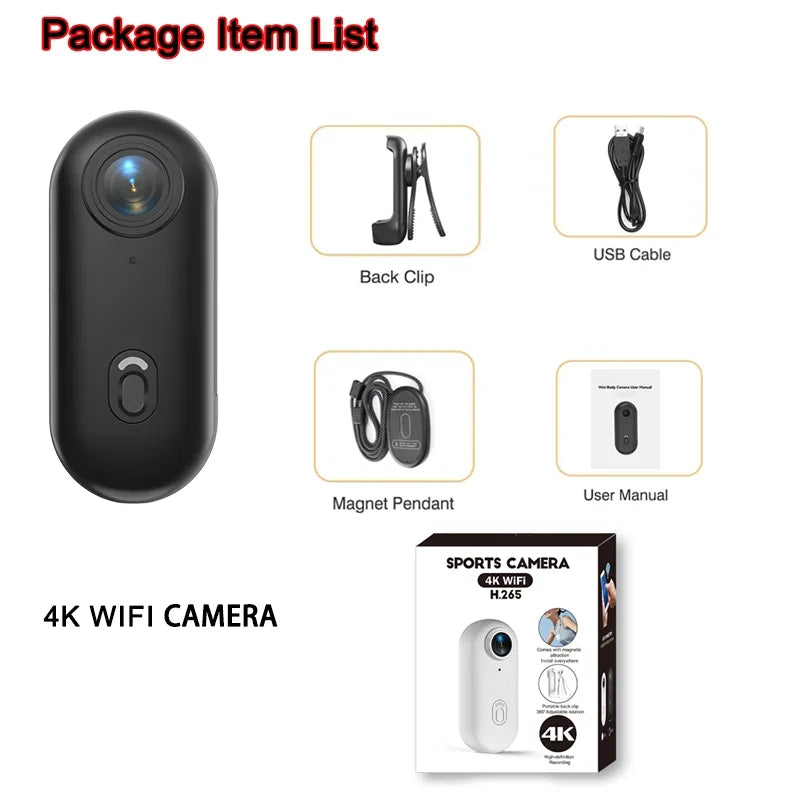 Outdoor Sports Action Camera 4K FHD Helmet Mount For Bicycle