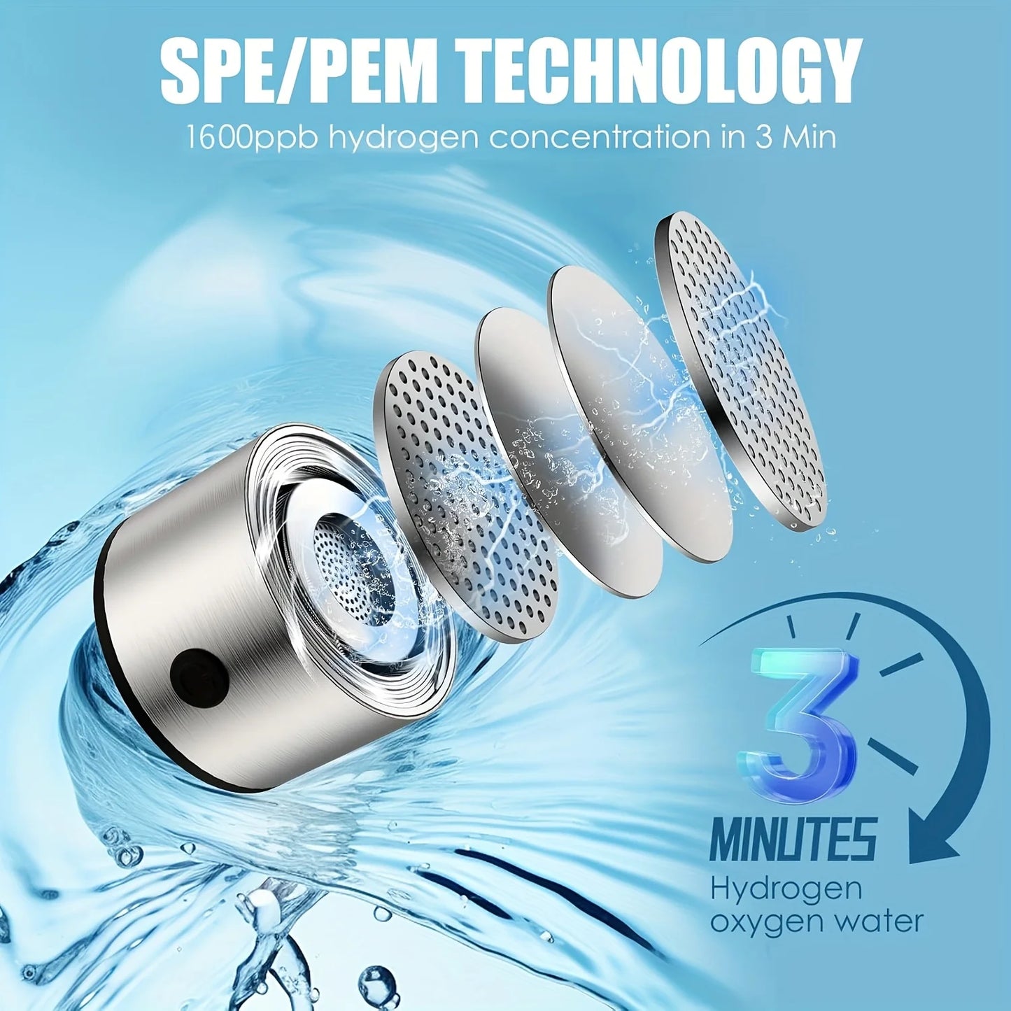 USB-Charged Hydrogen Water Bottle Electrolysis Generator