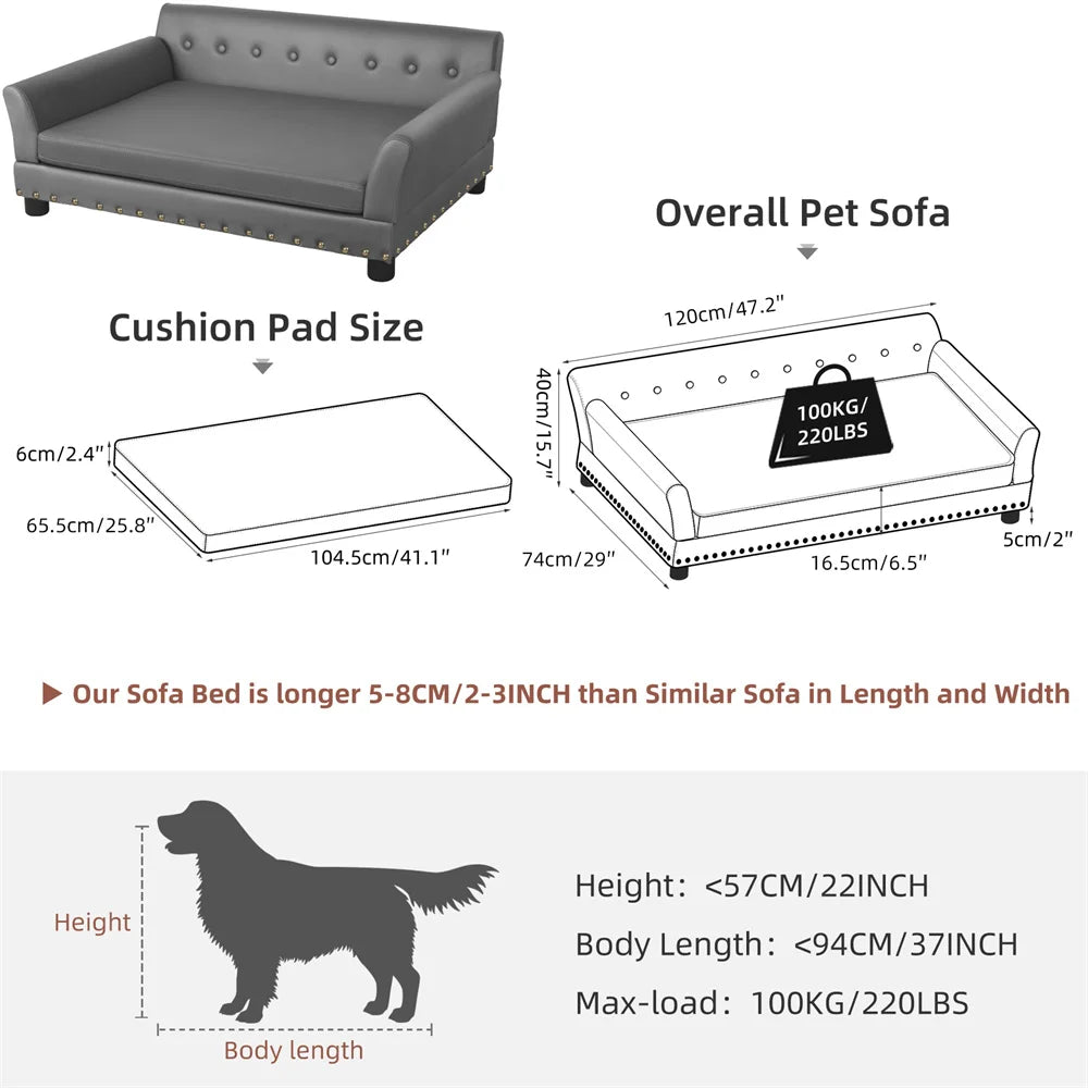 BORWART CN Heavy Duty Pet Sofa Bed Removable Cover Cushioned