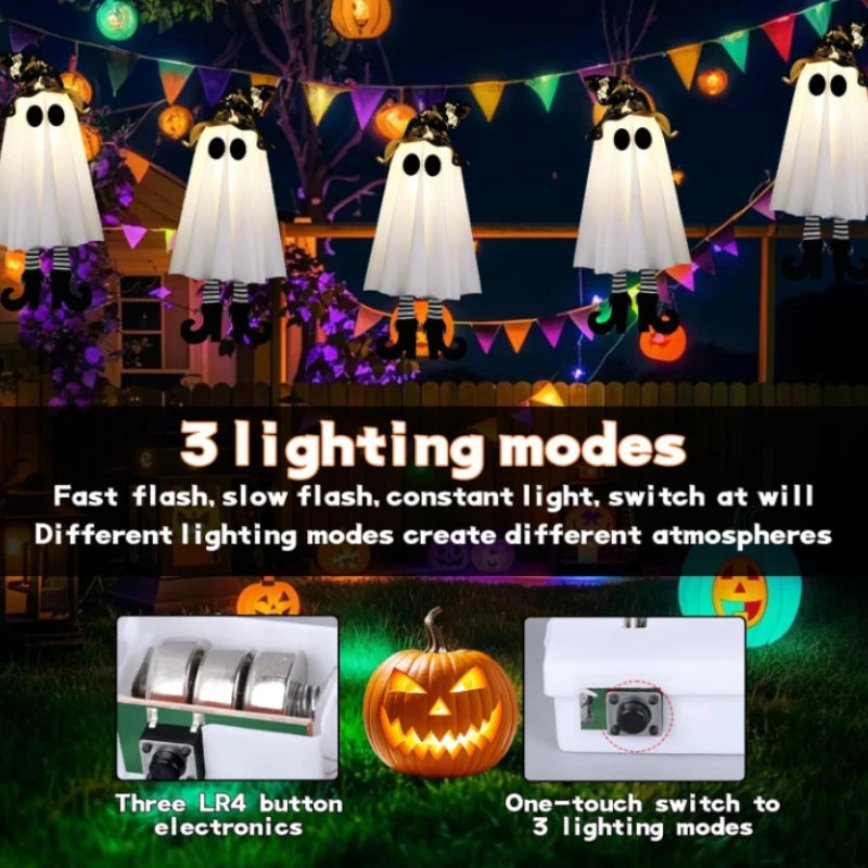 Halloween LED Witch Ghost Hanging Lights For Outdoor Decorations