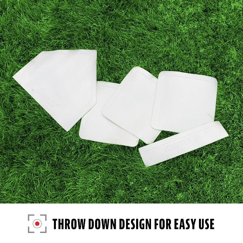 Baseball Kickball Base And Plate Set Throw Down Rubber Bases