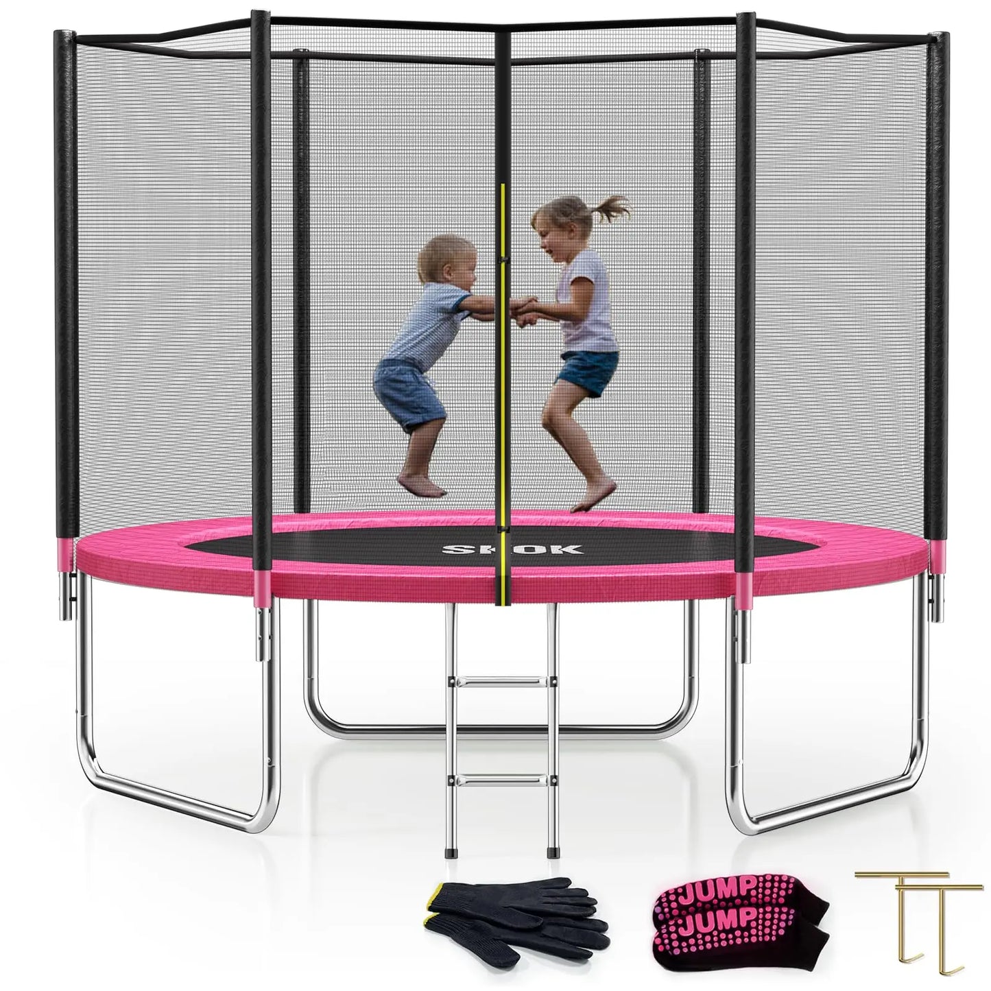 SKOK Trampoline For Kids Outdoor With Net 400LBS ASTM Approved