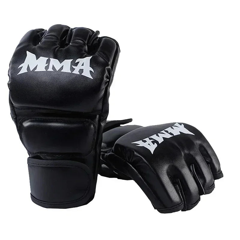 Professional Boxing Training Gloves Half Finger Leather Cushion