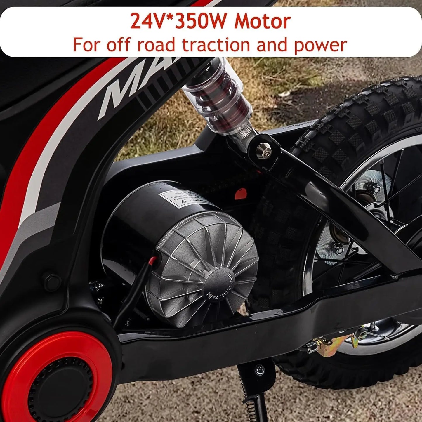 HiMISS Ride On Electric Motorcycle For Kids 2-Speed 24V 350W