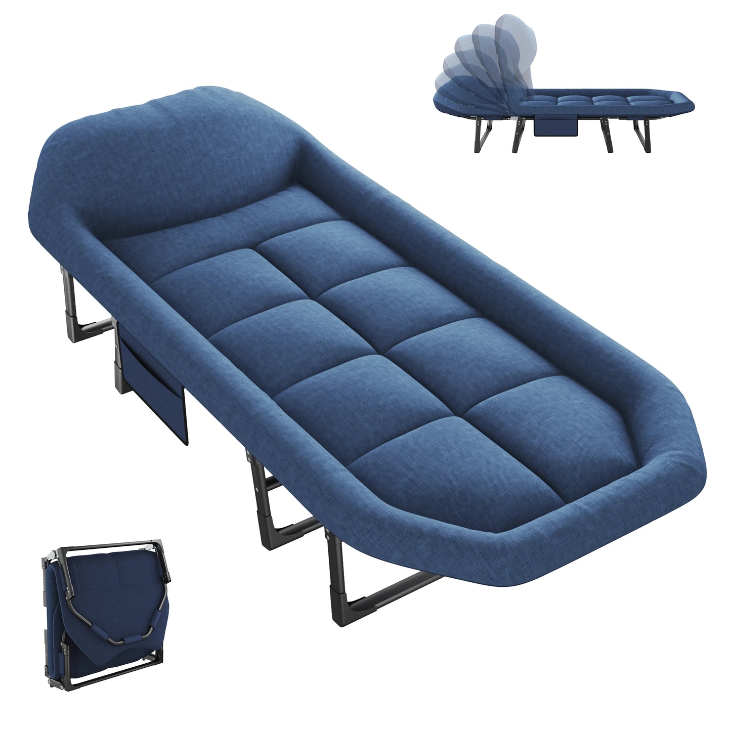 JHK Folding Camping Bed With Mattress Cot 450 Lb Capacity