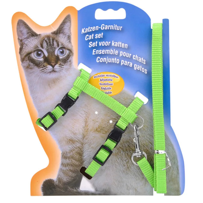 XLeiPet Adjustable Cat Collar Harness Set For Pets