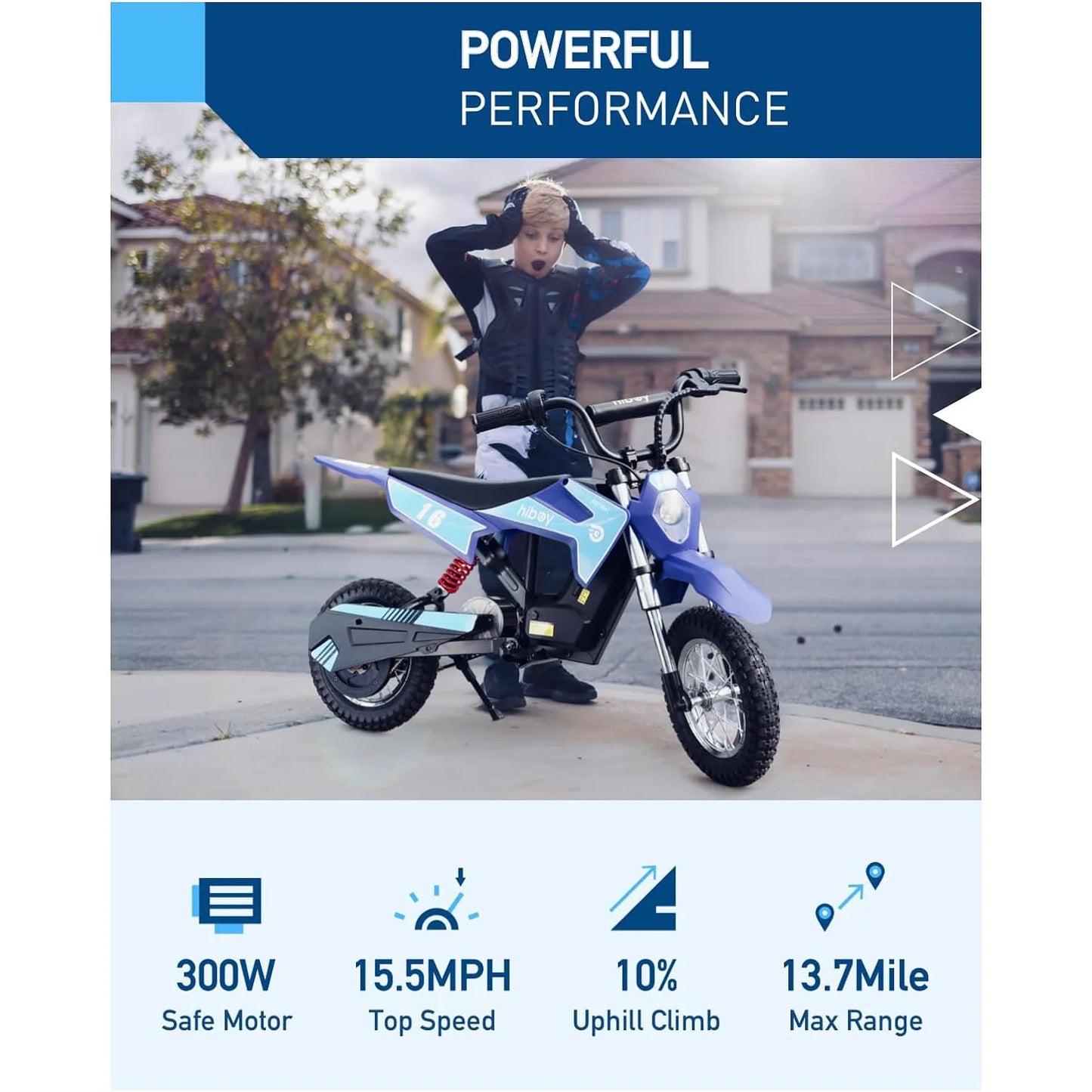 Hiboy Electric Kids Dirt Bike 36V 300W Three Speed