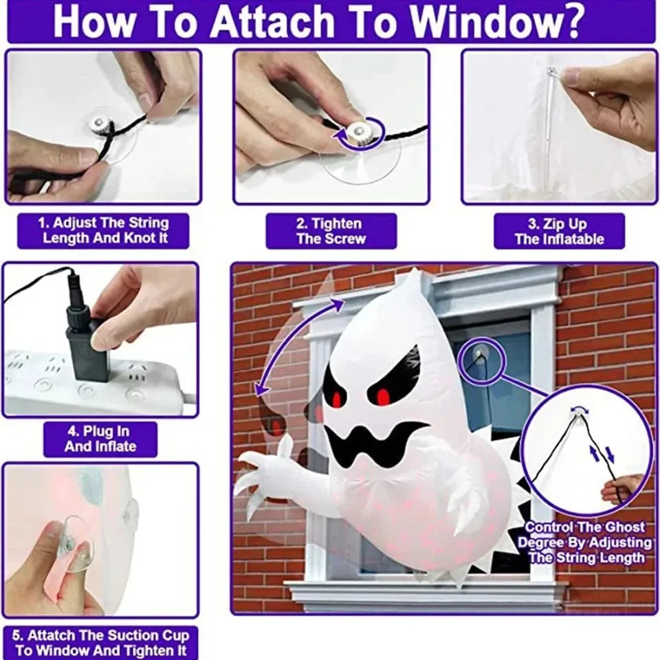 Halloween Inflatable Ghost Lawn and Garden Decoration for Outdoor Parties