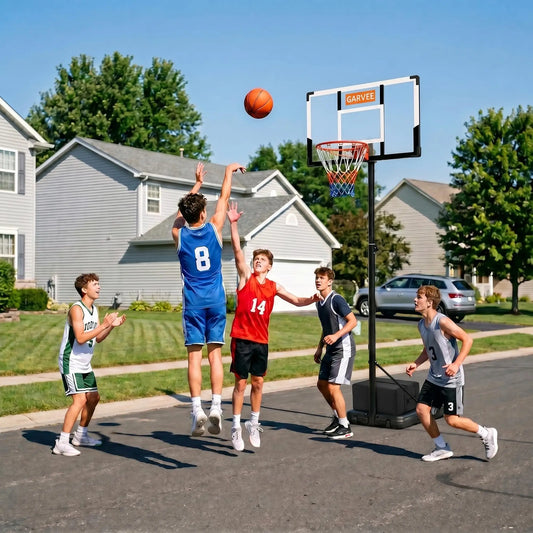 HiMISS Portable Adjustable Basketball Hoop With Wheeled Base